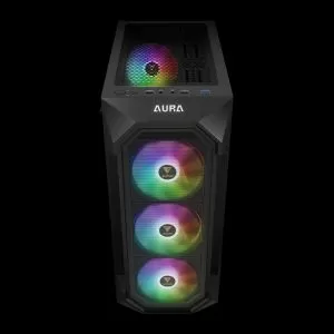 Gamdias box Case ATX - AURA GC1 Elite - Mesh, RGB, Sticla securizata