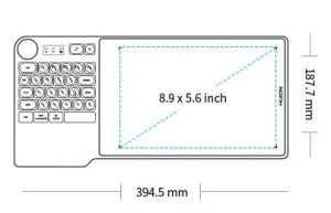 Tabletă grafică HUION Inspiroy Keydial KD200, USB-C, Bluetooth, Gri metal