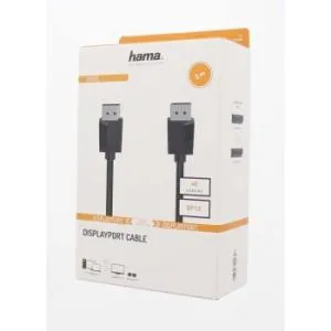 Kablo HAMA 200698, DisplayPort erkek - DisplayPort erkek, 5 m, Ultra-HD 4K, Siyah