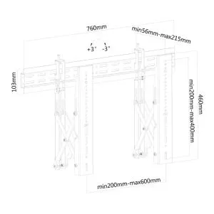 Стойка Neomounts Flat Screen Wall Mount for video walls (pull-out/stretchable)
