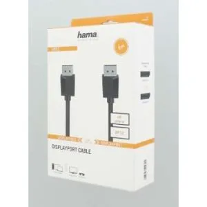 Cablu HAMA 200697, DisplayPort tată - DisplayPort tată, 3 m, Ultra-HD 4K, cu ecran dublu, negru