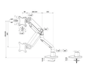 Стойка Neomounts Next One Desk Mount, single display (topfix clamp &grommet)