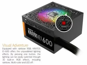 Gamdias PSU 600W Addressable RGB - KRATOS E1-600
