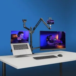 Suport monitor HAMA Streaming, 4 brate, reglabil pe inaltime, pivotant