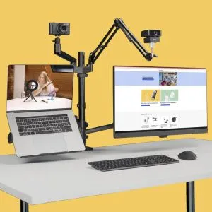 Suport monitor HAMA Streaming, 4 brate, reglabil pe inaltime, pivotant