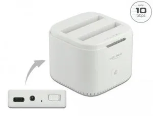 Delock USB Type-C 3.2 Docking Station for 2 x 2.5&Prime; SATA HDD / SSD with Clone Function