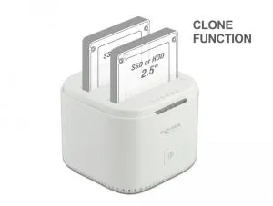 Delock USB Type-C 3.2 Docking Station for 2 x 2.5&Prime; SATA HDD / SSD with Clone Function