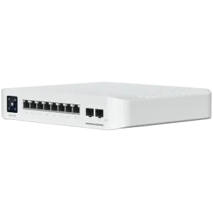 Ubiquiti USW-Pro-8-PoE-EU An 8-port, Layer 3 switch with PoE+ and PoE++ output. Can power devices with up to 120W, with a power consumption of 30W (Excluding PoE output)