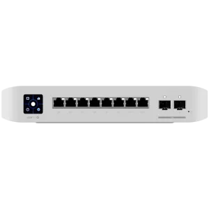 Ubiquiti USW-Pro-8-PoE-EU An 8-port, Layer 3 switch with PoE+ and PoE++ output. Can power devices with up to 120W, with a power consumption of 30W (Excluding PoE output)