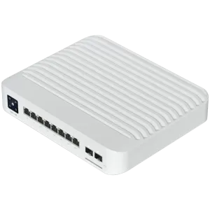 Ubiquiti USW-Pro-8-PoE-EU An 8-port, Layer 3 switch with PoE+ and PoE++ output. Can power devices with up to 120W, with a power consumption of 30W (Excluding PoE output)