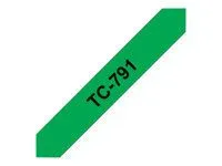 BROTHER P-Touch TC-791 black on green 9mm