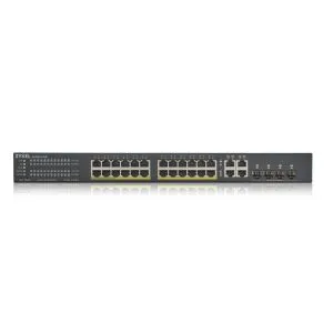 Switch ZyXEL GS1920-24HPv2, 28 porturi Smart Managed Switch 24x Gigabit Cupru și 4x Gigabit dual pers., mod hybird, autonom sau NebulaFlex Cloud