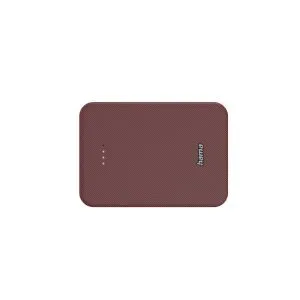 HAMA Baterie externă „Colour 10”, 10000 mAh, 2 ieșiri: USB-C, USB-A, roșu