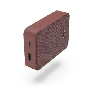 HAMA Baterie externă „Colour 10”, 10000 mAh, 2 ieșiri: USB-C, USB-A, roșu