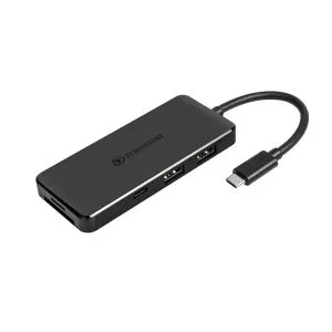 USB hub Transcend 3-Port Hub, 1-Port PD, SD/MicroSD Reader, USB 3.1 Gen 2, Type C