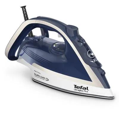 Fier de calcat Tefal FV6812E0, Ultragliss Plus, 2800W, alb&albastru rosu, 0-50g/min, shot 260g/min, talpa Durilium AirGlide Plus, abur automat, AD, rezervor apa 300 ml