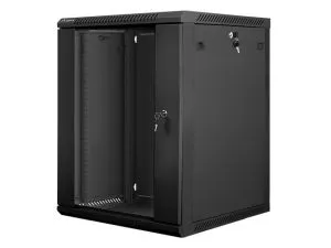 Communication cabinet Lanberg rack cabinet 19” wall-mount 15U / 600x600 for self-assembly (flat pack), black