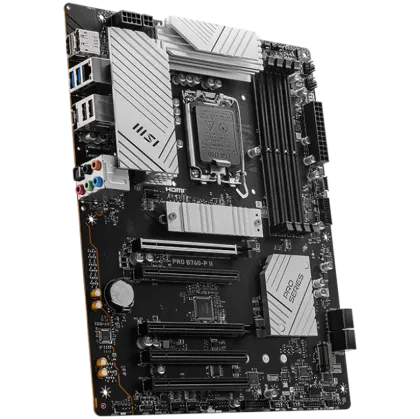 MSI PRO B760-P II, ATX, LGA 1700, Dual Channel DDR5 up to 7000MHz, 4xDDR5, 5x PCIe x16 slots, 2x M.2 slots, 1x HDMI, 1xDP, 2x USB 2.0, 2x USB 5Gbps, 1x Type-C, 7.1 HD Audio, 2.5G LAN, 4x EZ Debug LED, 3Y