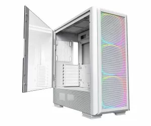 Cutie Montech SKY TWO GX, carcasă de mijloc turn, TG, ventilatoare ARGB 3x140 mm, alb