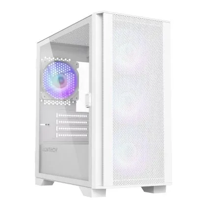Montech AIR 100 ARGB, Micro ATX Case, TG, 4x120mm ARGB Fans, White