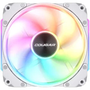 Ventilator Cougar APOLAR 120 ARGB White (pachet 3 ventilatoare), Viteza ventilatorului 600-2200 RPM±200RPM, Debit de aer 75,38 CFM ± 10%, Presiune aer 2,59 mm H2O±10%, Rulment HDB Hydro Dynamic, 490 mm (Ventilator) / 470 mm (ARGB)