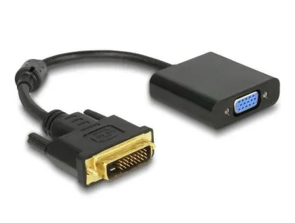 Adaptor DeLock, DVI-D 24+1 mascul - VGA mamă, Negru