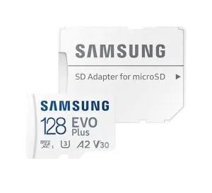 Memory Samsung 128GB micro SD Card EVO Plus with Adapter, Class10, Transfer Speed up to 160MB/s