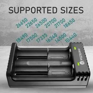 Încărcător pentru baterii LiIon 3.7v CR18650,CR123,14500 2 prize USB micro LC-200 EverActive