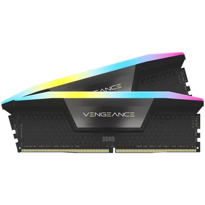 Corsair DDR5, 6000MT/s 32GB 2x16GB DIMM, Unbuffered, 36-44-44-96, Std PMIC, XMP 3.0, VENGEANCE RGB DDR5, Black PCB, 1.4V