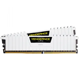 CORSAIR DDR4, 3200MHz 32GB 2x16GB Dimm, Unbuffered, Dual Rank, 16-20-20-38, XMP 2.0, Vengeance LPX White Heatspreader, Black PCB, 1.35V