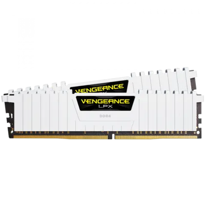 CORSAIR DDR4, 3200MHz 32GB 2x16GB Dimm, Unbuffered, Dual Rank, 16-20-20-38, XMP 2.0, Vengeance LPX White Heatspreader, Black PCB, 1.35V