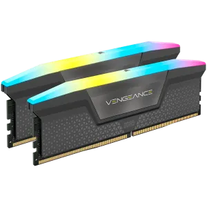 Corsair DDR5, 6000MT/s 32GB 2x16GB DIMM, Unbuffered, 30-36-36-76, Std PMIC, AMD EXPO, VENGEANCE RGB DDR5 Cool Gray Heatspreader, Black PCB, 1.4V, EAN:0840006600107