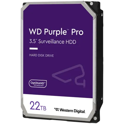 Supraveghere video HDD WD Purple Pro 22TB CMR (3,5 inchi, 512MB, 7200 RPM, SATA 6Gbps, 550TB/an)