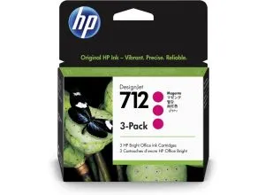 Cartuș consumabil de cerneală HP 712 magenta, pachet de 3