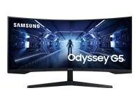 Monitor Samsung LC34G55T, 34" CURVED VA, 1000R, 165 Hz, 1 ms MPRT, 21:9, 3440 x 1440, HDR10, 250 cd/m2, contrast 2500:1, Mega DCR, Eye Saver, Free Flicker Premium, Free Flicker Free Egalizator negru, întârziere scăzută la intrare, DP 1.4, HDMI 2.0, căști,