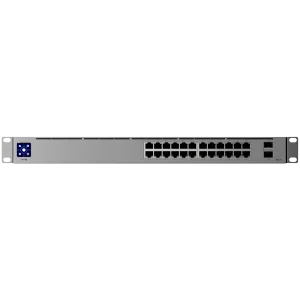 Ubiquiti 24 porturi, comutator Layer 3 Etherlighting™, 8 porturi PoE++ de 2,5 GbE, 16 porturi RJ45 GbE inclusiv (8) PoE+ și (8) PoE++, 2 porturi 10G SFP+