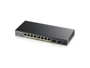 Switch ZyXEL GS1100-10HP v2, unmanage PoE 8x Gigabit, 2x Fiber Uplink, 120 WattPoE