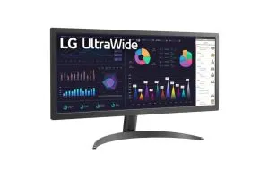 Монитор LG 26WQ500-B, 25.7" UltraWide AG, IPS Panel, 1ms MBR, 5ms, CR 1000:1, 250 cd/m2, 21:9, 2560x1080, HDR 10, sRGB over 99% , AMD FreeSync, 75Hz, Reader Mode, HDMI, Headphone Out, Tilt, Headphone Out, Black