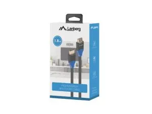 Cablu Lanberg HDMI M/M V2.0 cablu 1.8m 4K CU cutie, cutie neagra