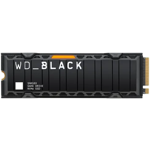 SSD WD Black SN850X HeatSink 2TB M.2 2280 PCIe Gen4 x4 NVMe, Read/Write: 7300/6600 MBps, IOPS 1200K/1100K, TBW: 1200