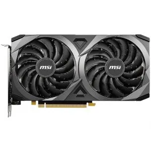 MSI Video Card Nvidia GeForce RTX 3060 VENTUS 2X 12G OC, 12GB GDDR6, 192-bit, 360 GB/s, 15 Gbps Effective Memory Clock, 1807 MHz Boost, 3584 CUDA Cores, PCIe 4.0, 3x DisplayPort 1.4a, HDMI 2.1, RAY TRACING, Dual Fan, 550W Recommended PSU, Metal Backplate,