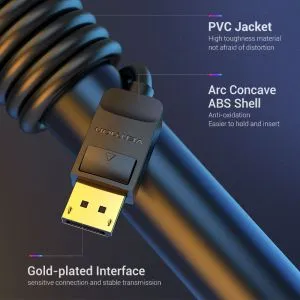 Cablu Vention Kabel - Display Port v1.2 DP M / M Negru 4K 5M - HACBJ