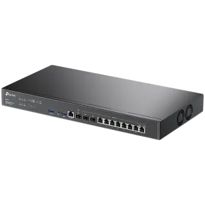 TP-Link ER8411 Omada VPN Router with 10G Ports, 1× 10G SFP+ WAN Port,1× 10G SFP+ WAN/LAN Port,1× Gigabit SFP WAN/LAN Port, 8× Gigabit RJ45 WAN/LAN Ports, 2× USB3.0 port,Integration with Omada SDN Controller,Dual Power Supply,Load Balance,Link Backup