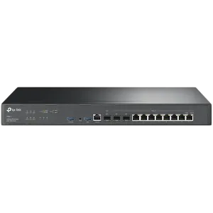 TP-Link ER8411 Omada VPN Router with 10G Ports, 1× 10G SFP+ WAN Port,1× 10G SFP+ WAN/LAN Port,1× Gigabit SFP WAN/LAN Port, 8× Gigabit RJ45 WAN/LAN Ports, 2× USB3.0 port,Integration with Omada SDN Controller,Dual Power Supply,Load Balance,Link Backup