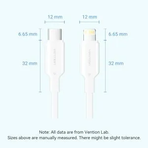 Vention Cable USB 2.0 Type-C to Lighting 1m White - LAKWF