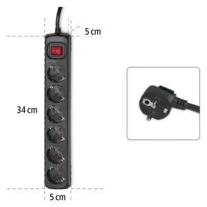 Multiprise cu 6 prize HAMA, 5m, 137266