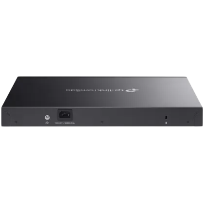 TP-Link SG3428MP Omada 28-Port Gigabit L2+ Managed Switch with 24× Gigabit 802.3af/at PoE+ ports and 4× Gigabit SFP slots, 384 W total PoE budget, Omada app, Static Routing, VLAN, ACL, QoS, IGMP Snooping, OAM, and DDM, ERPS, Zero-Touch Provisioning