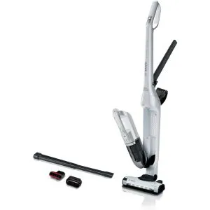 Прахосмукачка Bosch BCH3P2301, Cordless Handstick Vacuum cleaner 2 in 1 Flexxo Gen2, Serie 4, 2 Ah, 23V, 81 dB(A), AllFloor Power Brush with LED, White