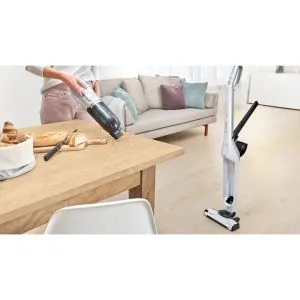 Прахосмукачка Bosch BCH3P2301, Cordless Handstick Vacuum cleaner 2 in 1 Flexxo Gen2, Serie 4, 2 Ah, 23V, 81 dB(A), AllFloor Power Brush with LED, White