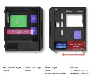 Zalman кутия Case ATX - I3 NEO Black - RGB, Mesh